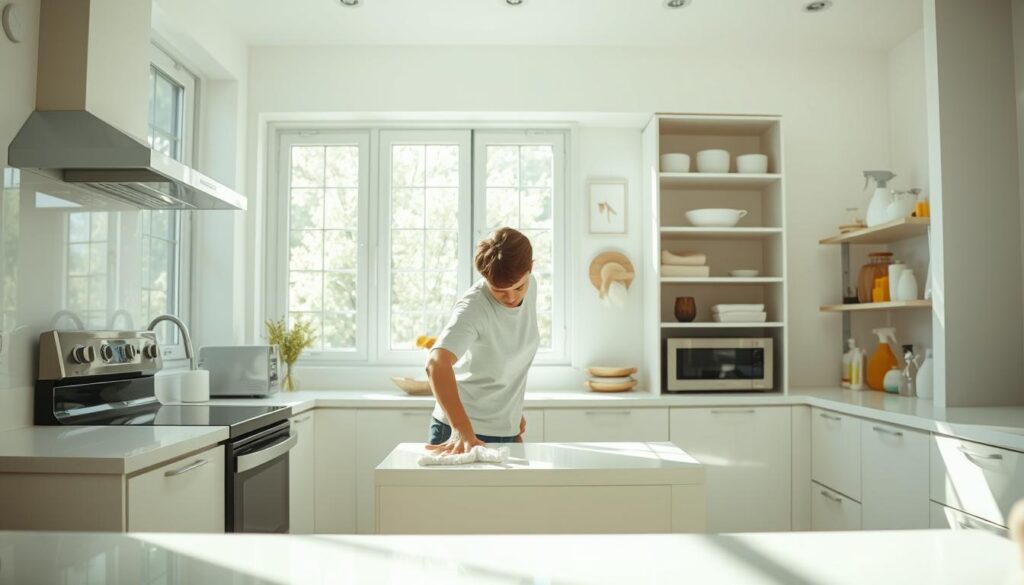 top-to-bottom cleaning method